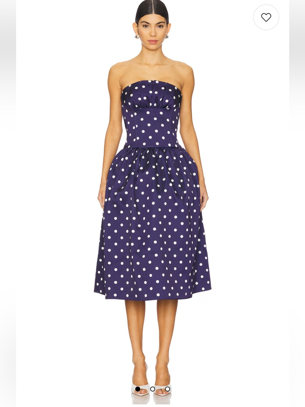 Self-Portrait Polka Dot Satin Midi Dress Sz 8